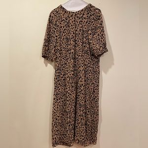 Anthropologie Animal Print Loose Fitting Maxi Dress M 8 10